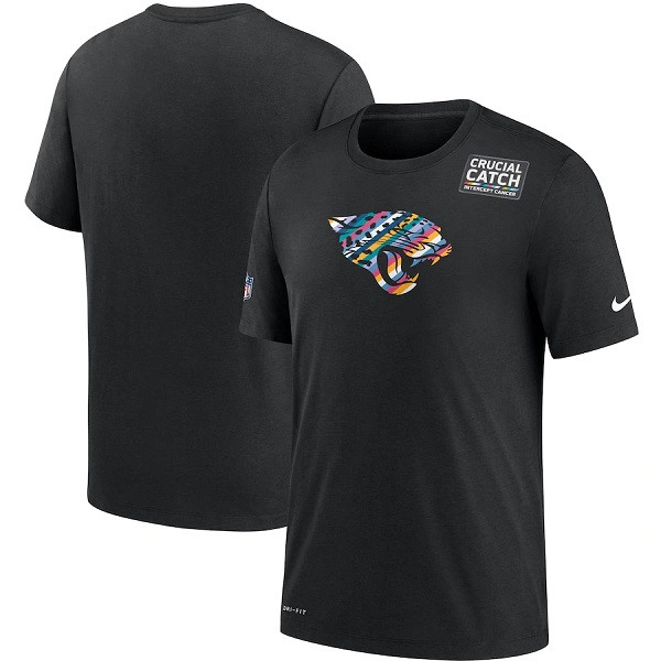 Men's Jacksonville Jaguars 2020 Black Sideline Crucial Catch Performance NFL T-Shirt